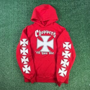 Choppers Til You Die Tripple Graphic Hit Red Hoodie